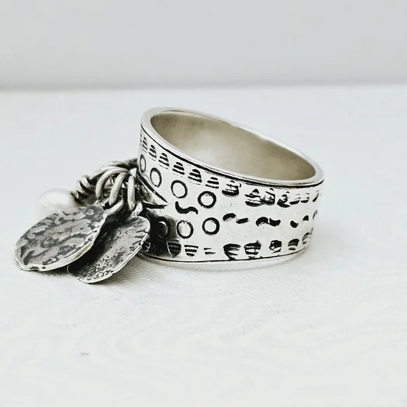 Silpada Sterling Silver Coin Pearl Cha Cha Ring R1902Size